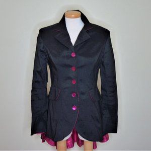 Elegant Black Blazer with Pink Accents